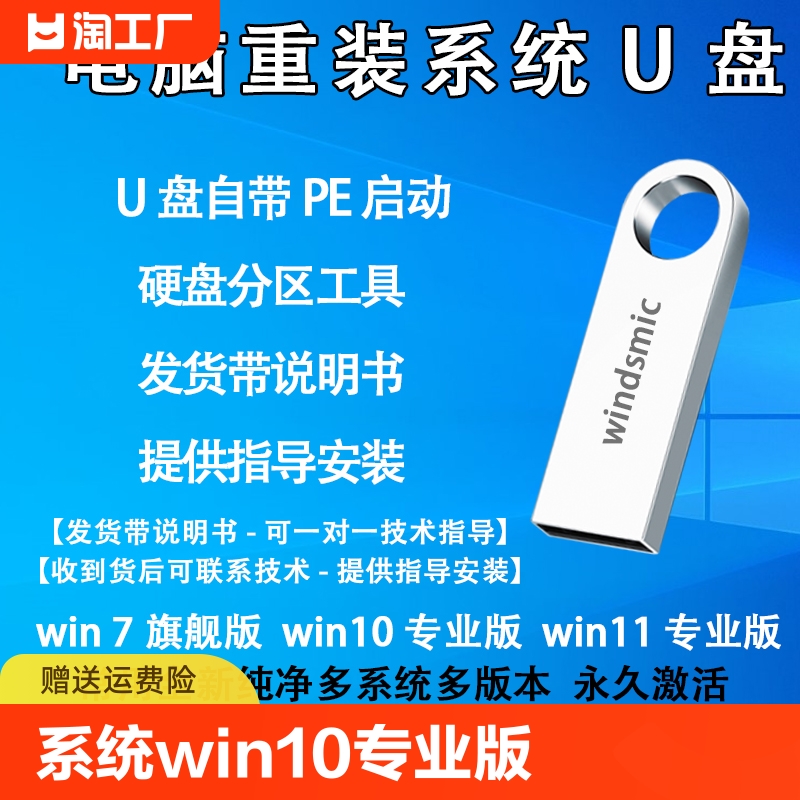 windsmicwin10系统u盘重装win11专业版pe启动win7旗舰版装机网络 闪存卡/U盘/存储/移动硬盘 普通U盘/固态U盘/音乐U盘 原图主图