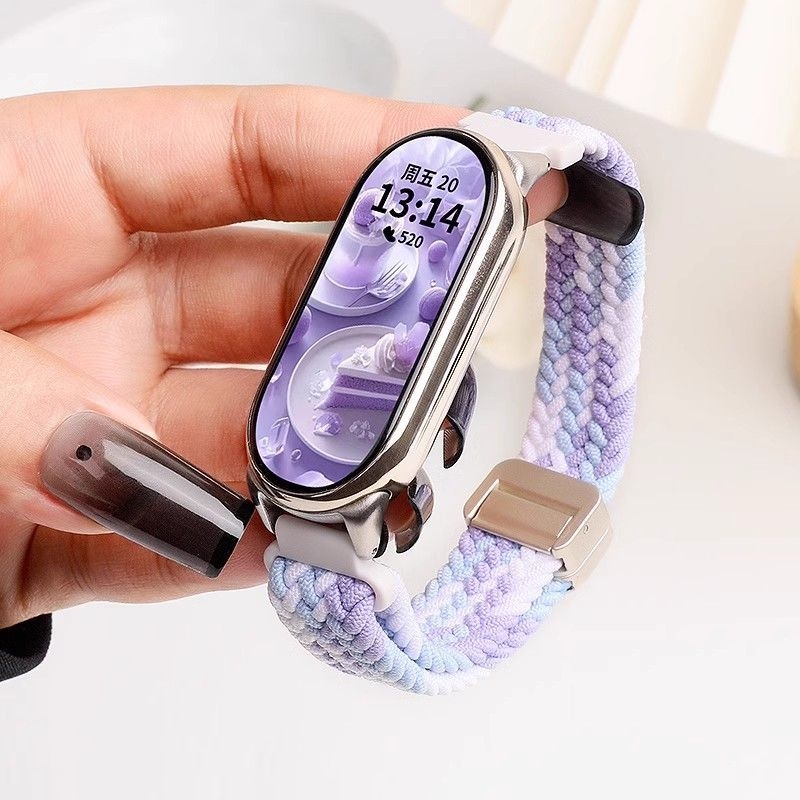 适用小米手环10/9手表带链编织磁吸8替换手表链nfc版智能运动手腕带高级感夏天女生八九十代新品创意手表配件