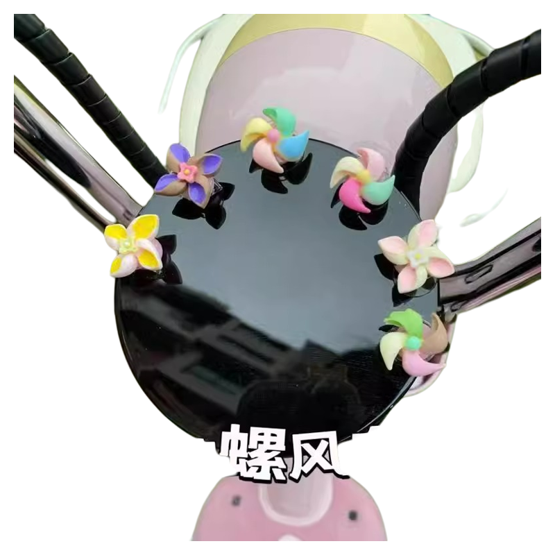 电动车迷你小风车装饰摩托自行车治愈系车载饰品摆件小配件可爱