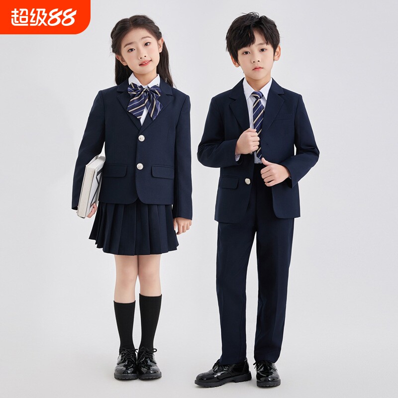 春秋新品儿童校服幼儿园园服西装英伦学院风班服主持表演藏青套装