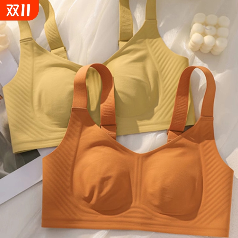 无痕薄款大胸显小胸内衣女夏季无钢圈文胸3D软防下垂胸罩兔耳朵