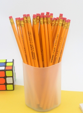 经典黄色铅笔HB铅笔考试专用书写橡皮擦无铅毒小学生幼儿园儿童学习用橡皮不易断原木硬度开学铅芯铅笔批发