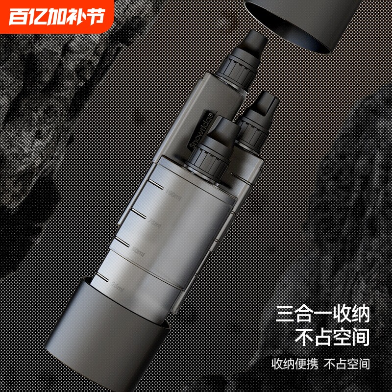 三合一便携式野外番茄酱沙拉酱挤酱瓶套装带刻度可拆卸调料瓶套装