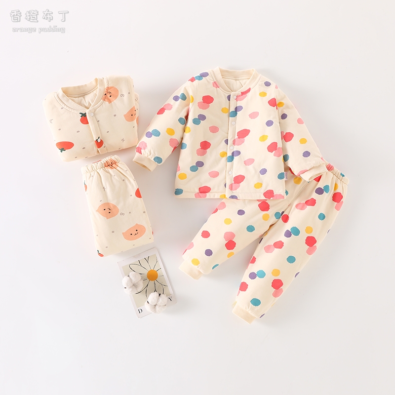 宝宝棉服套装春秋男女童棉衣棉裤婴儿保暖衣居家夹棉睡衣冬季内搭