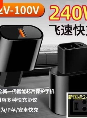 新国标电动车手机充电器非一体式66W快充USB转换器电瓶车车载充电