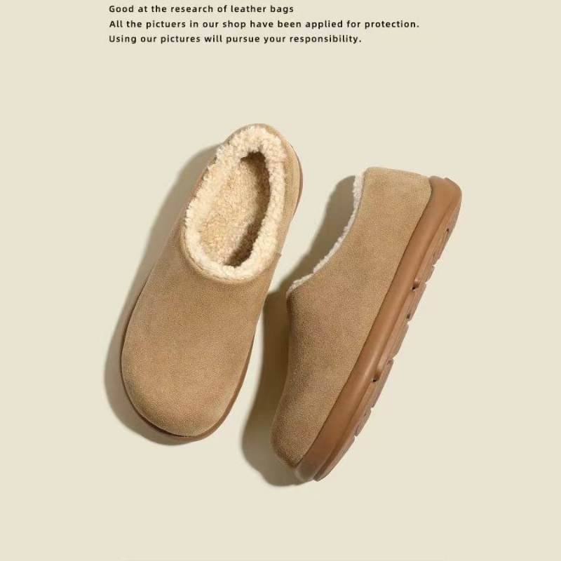 真皮~小土豆勃肯鞋女加绒2025秋冬季新款保暖毛毛棉鞋厚底雪地靴