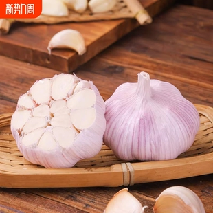2025年新蒜山东大蒜紫白皮蒜农家蒜5斤大蒜特大果干蒜带箱重发货