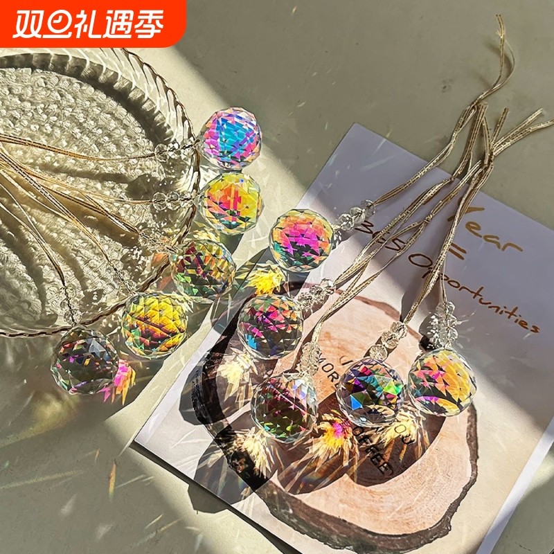 AB彩长网形水晶挂件圣诞树吊坠灯饰DIY婚庆花园阳光捕手diy国