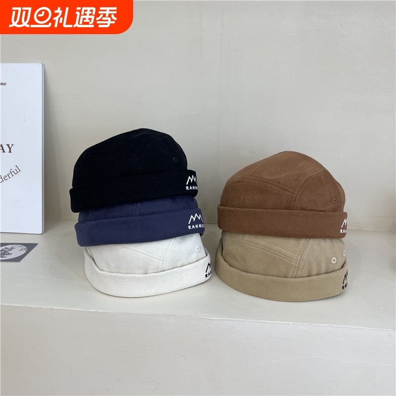 【新品】美式潮牌地主帽复古瓜皮帽子女夏季日系无檐嘻哈帽男雅痞