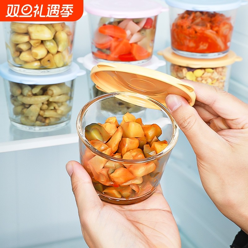 玻璃密封罐带盖食品级保鲜罐装咸菜榨菜泡菜保鲜盒冰箱专用防串味