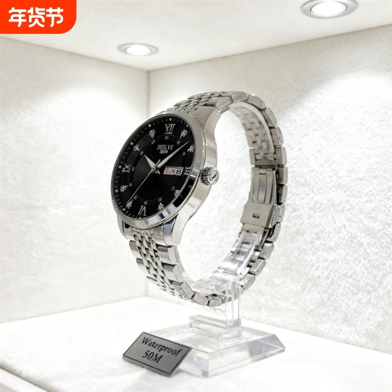 手表瑞士名表正品全自动机械风石英表商务高级感夜光防水时尚钢带