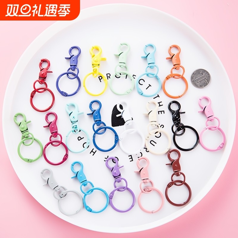 DIY饰品配件韩版狗扣狗头扣带光圈金属彩色烤漆钥匙扣包包挂件