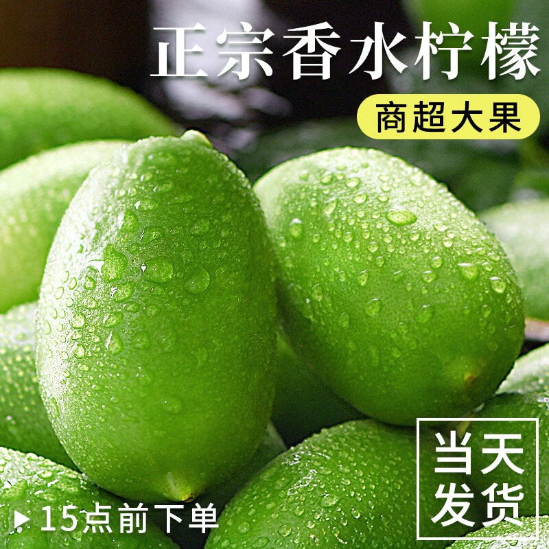 香水柠檬新鲜特级水果9斤云南无籽青柠檬酸甜多汁奶茶店用香柠檬