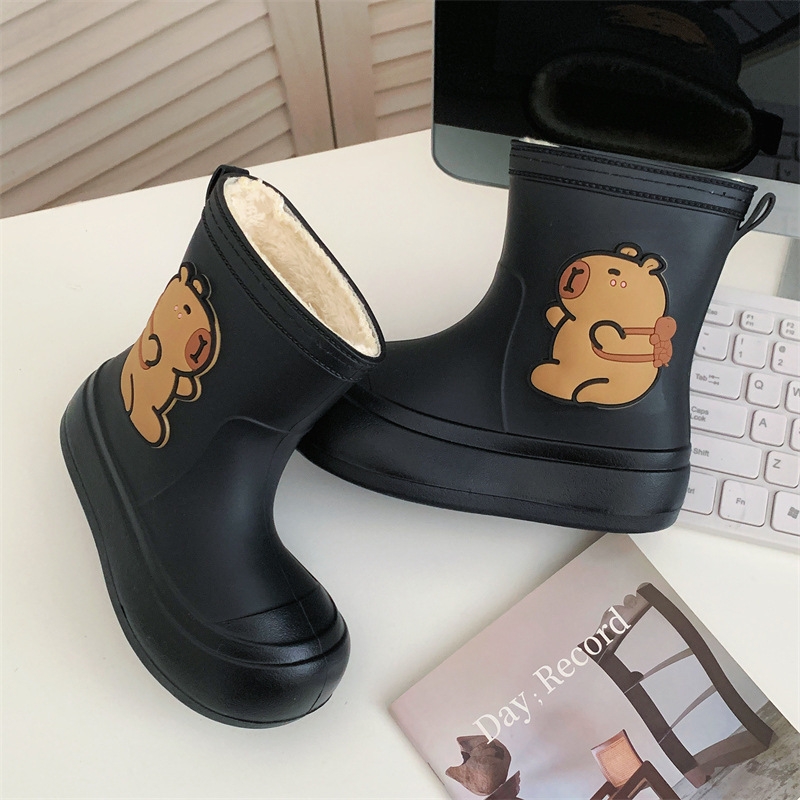 可爱卡皮巴拉雨鞋儿童雨靴男女童中筒软底新款水靴防滑防水胶鞋