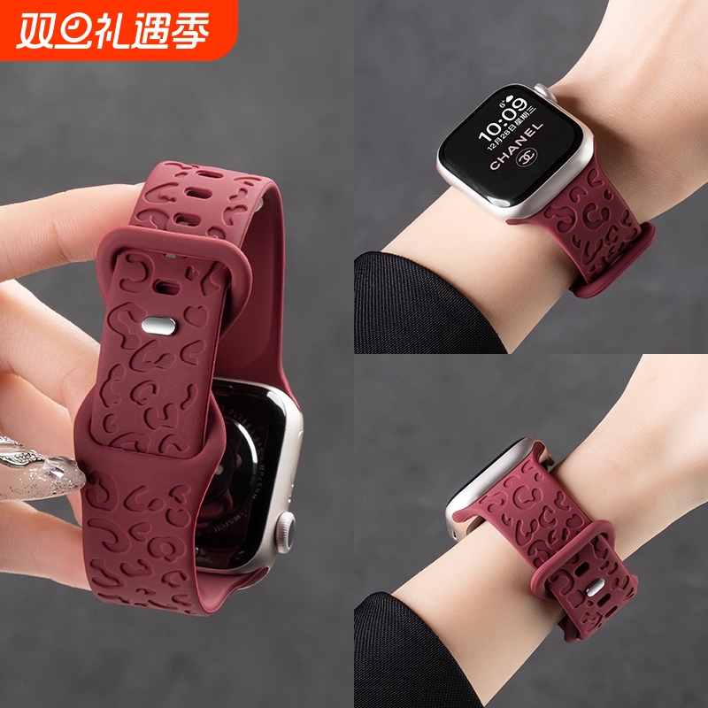 适用小米手环9Pro表带8/7pro手腕带新款红色硅胶猫爪红米watch5替换带4九代男女生华为fit3运动配件