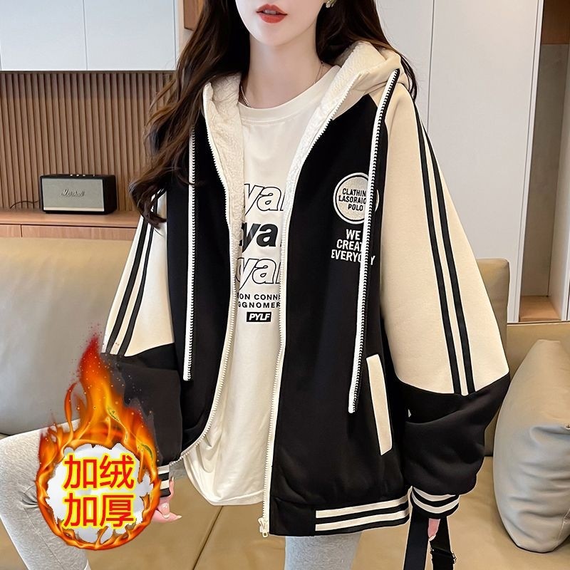 女童秋冬外套2025新款连帽加绒加厚棒球服羊驼绒上衣帅气黑色时尚,童装/婴儿装/亲子装,普通外套,淘宝优惠券,粉丝福利购,淘宝优惠卷