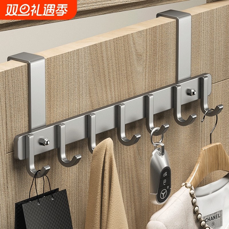挂钩门背式免打孔挂衣架衣服收纳架门上挂架壁挂卧室加粗省空间