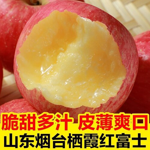 脆甜山东烟台红富士苹果应季脆甜好吃实惠苹果多汁整箱优品好果子