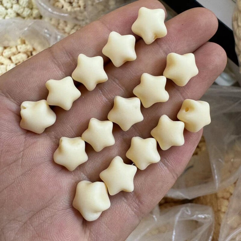 象牙果雕刻配珠小星星DIY菩提果手串超萌可爱配饰手持配件男女