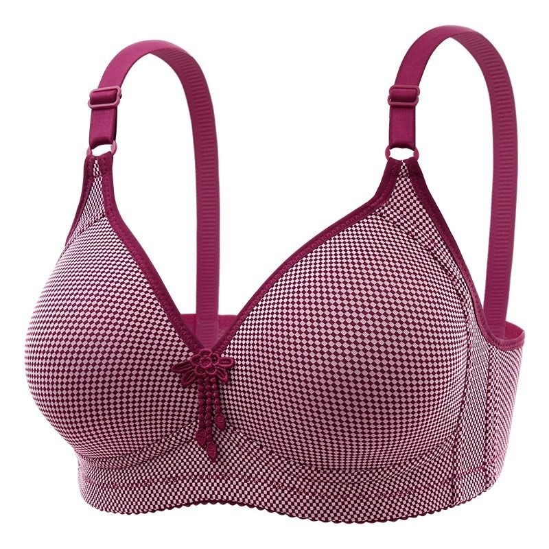 高档大码薄款防下垂侧收收副乳无磁无钢圈聚拢女士中老年内衣文胸