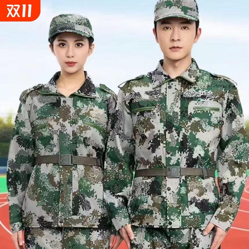学生夏季速干学校迷彩T恤军训服男女初高中短袖训练套装腰带帽子