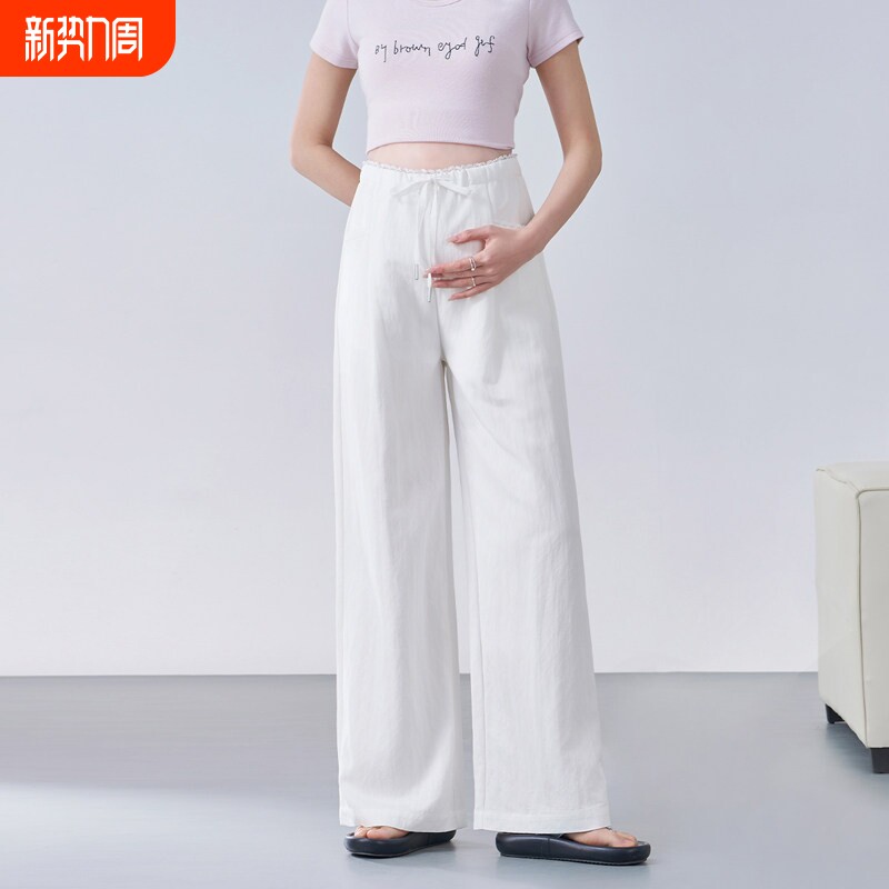孕妇裤2026春夏款外穿不勒肚子夏薄款大码白色休闲阔腿裤子春装女