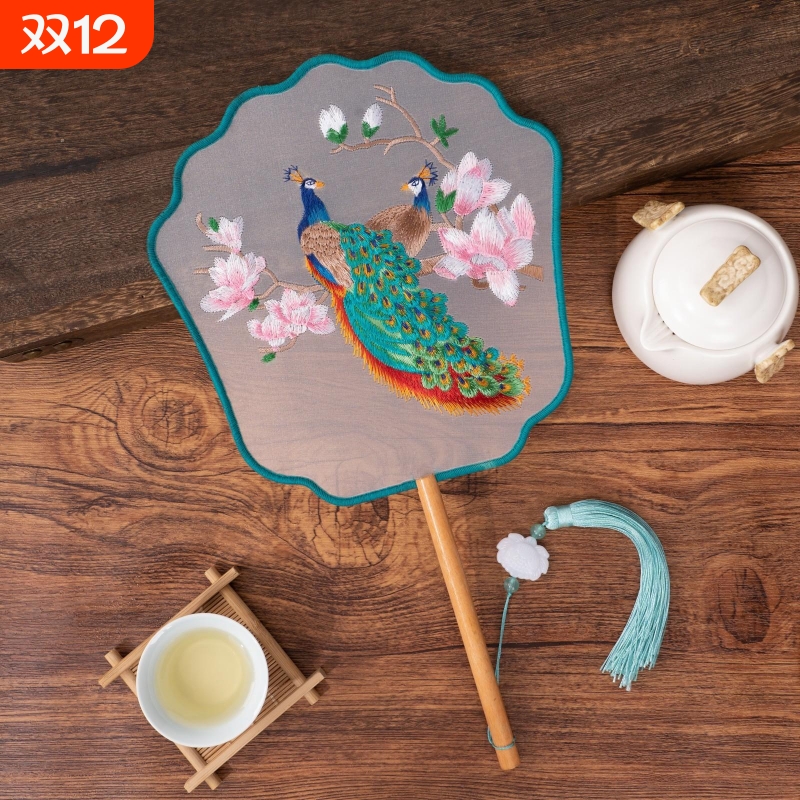 绣颜衣酷双面绣团扇古风中国风