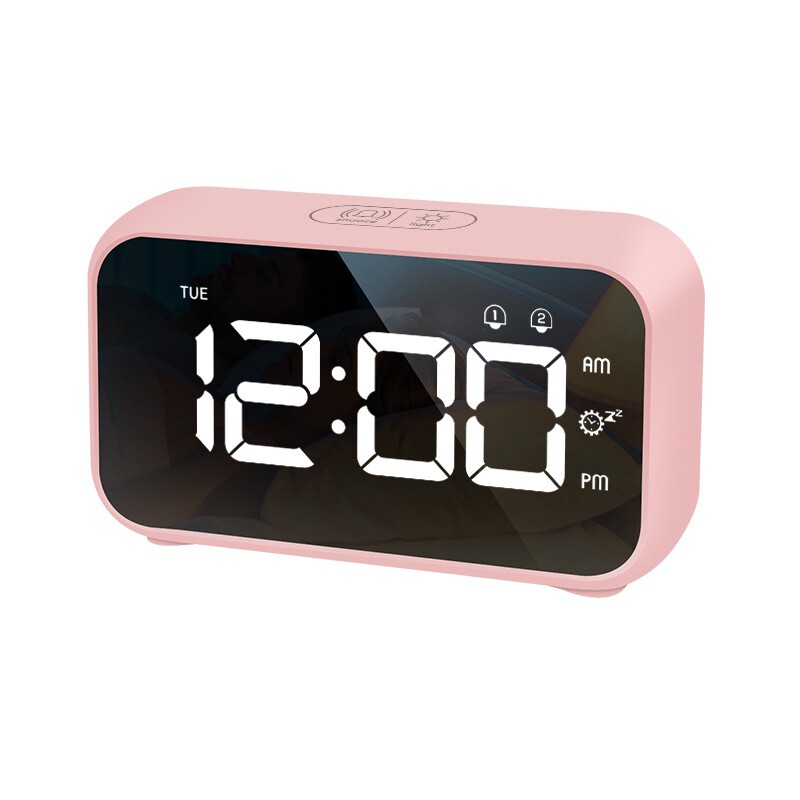 厂家直供新款闹钟LED电子钟贪睡时长可调儿童彩色闹钟台钟可充电