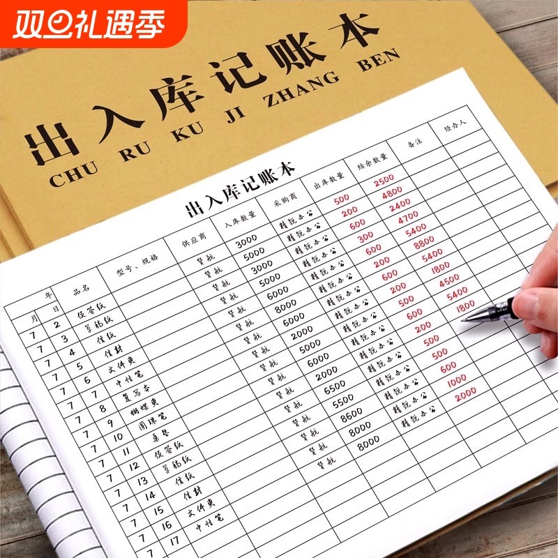 仓库出入库记录本商品原材料进出货库存记账本货物登记本库房盘点分类