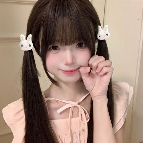 毛绒可爱小兔子萝卜甜美发圈少女软萌甜妹洛丽塔头饰学生发饰发夹