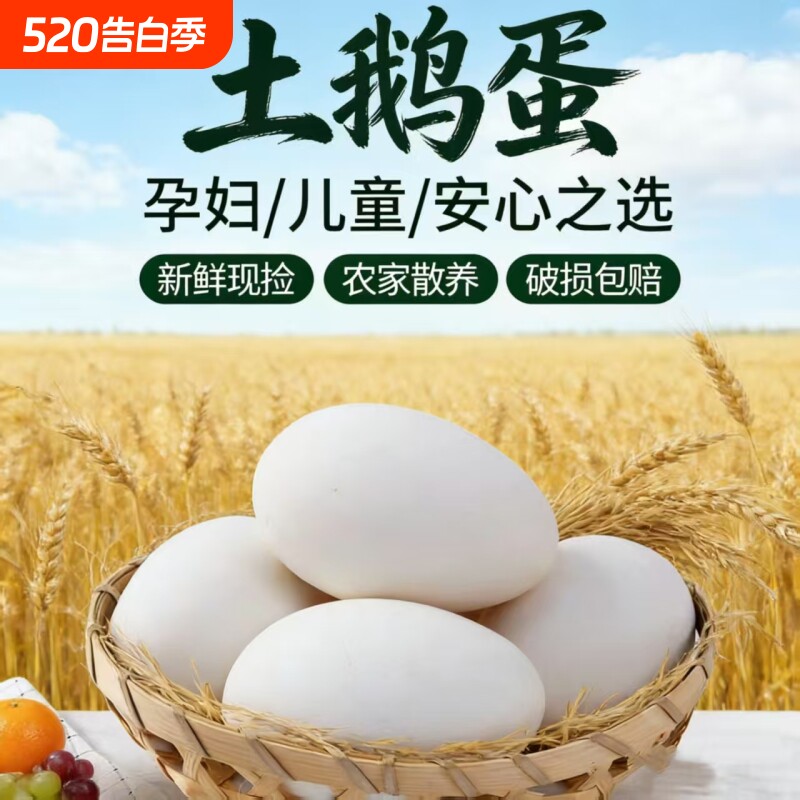 农家正宗散养土鹅蛋新鲜鹅蛋天然健康孕妇月子宝宝老人营养蛋包邮