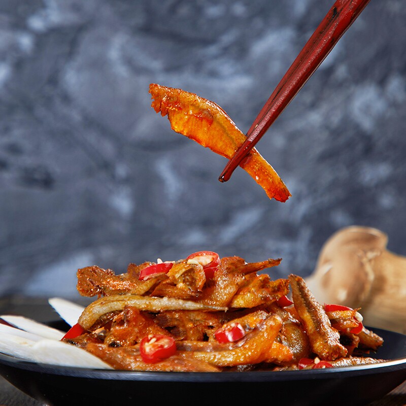 毛毛鱼干香辣小鱼仔湖南麻辣下酒下饭菜零食即食小包装解馋健康