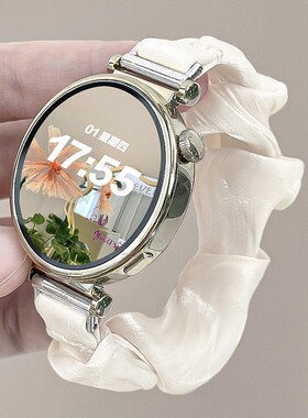 适用vivowatch5手表新款夏天雪纺冰丝大肠发圈表带iQOOwatch5高级感腕带vivowatch3个性时尚小众女生智能配件