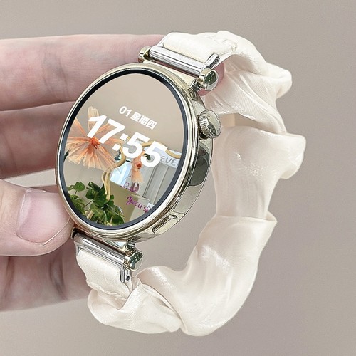 适用vivowatch5手表新款夏天雪纺冰丝大肠发圈表带iQOOwatch5高级感腕带vivowatch3个性时尚小众女生智能配件