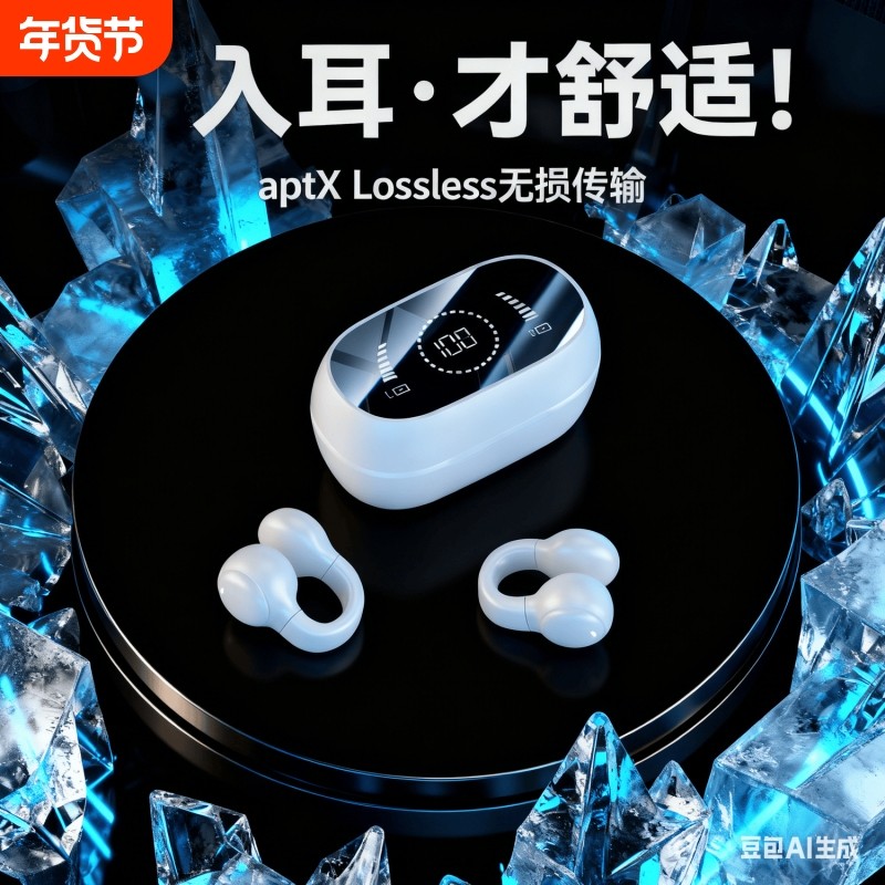 柏林之声2025新款夹耳式骨传导运动跑步降噪高音质长续航蓝牙耳机,影音电器,蓝牙耳机,淘宝优惠券,粉丝福利购,淘宝优惠卷