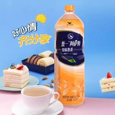 统一阿萨姆原味奶茶1.5L*6大瓶装装  办公室聚会下午茶 多省