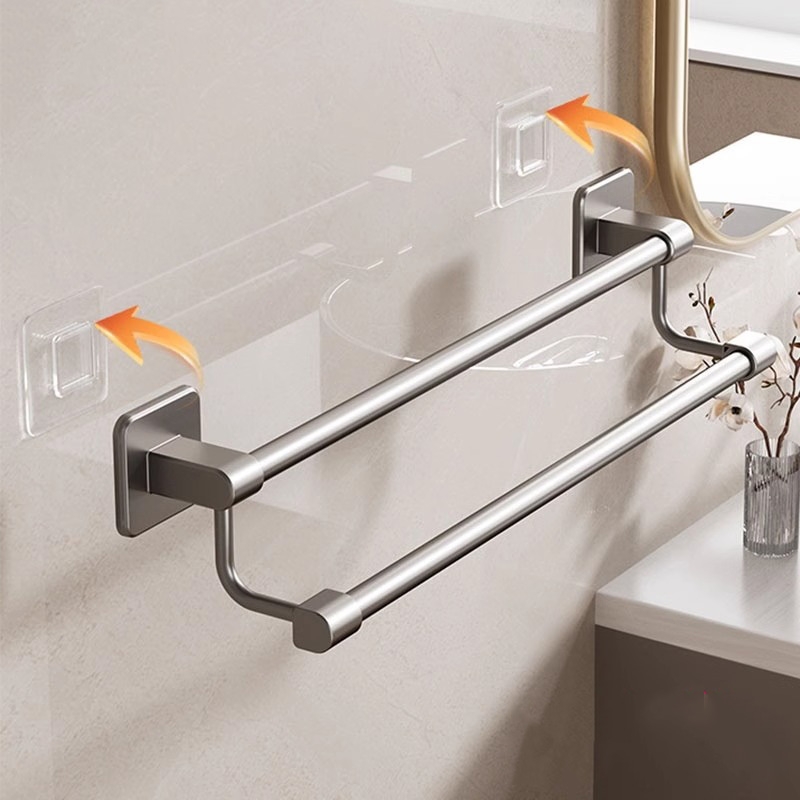 【强承重轻松装】免打孔毛巾架