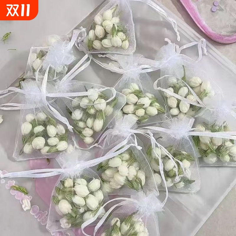 茉莉花网纱袋束口袋透气花瓣香包袋抽绳礼品袋喜糖伴手礼包装袋