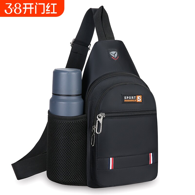 新款胸包男士包包单肩斜挎包休闲斜跨包牛津布斜背包潮小男包防水