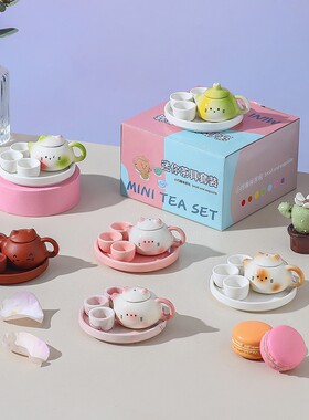 儿童迷你功夫茶具陶瓷猫耳壶高颜值茶文化启蒙套装精致旅游可泡茶