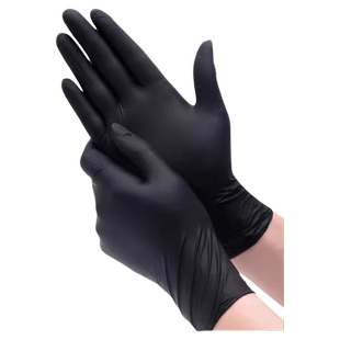 黑色一次性丁腈手套防水防油耐用耐酸碱美容美发汽修工作食品级