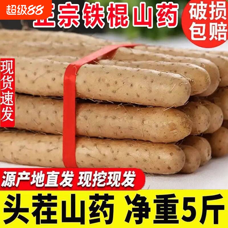 正宗河南焦作温县垆土铁棍山药新鲜现挖粉糯怀淮山生铁杆包邮甘甜
