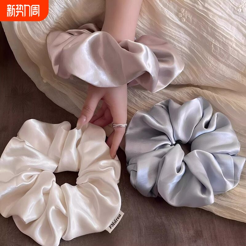 缎面大肠发圈女高级感慵懒风头绳2026新款扎头发皮筋发饰头饰黑色