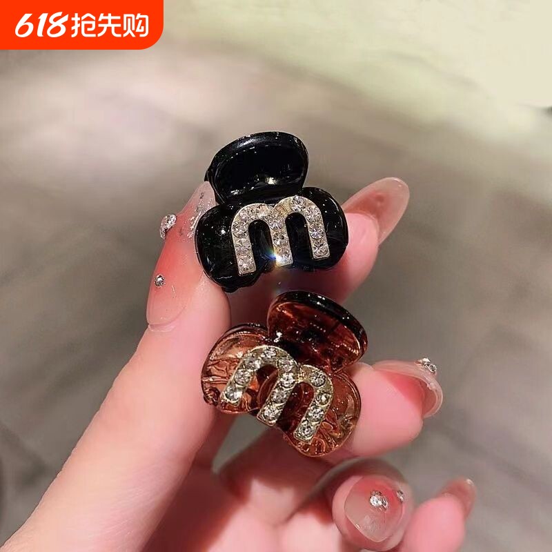 新款字母水钻迷你小号抓夹网红小抓夹高级感刘海夹侧边夹子发饰