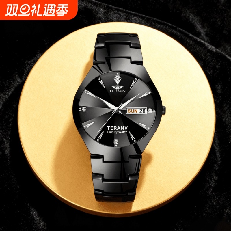 镂空男士手表男正品名牌全自动非机械表钢带男款商务防水石英腕表