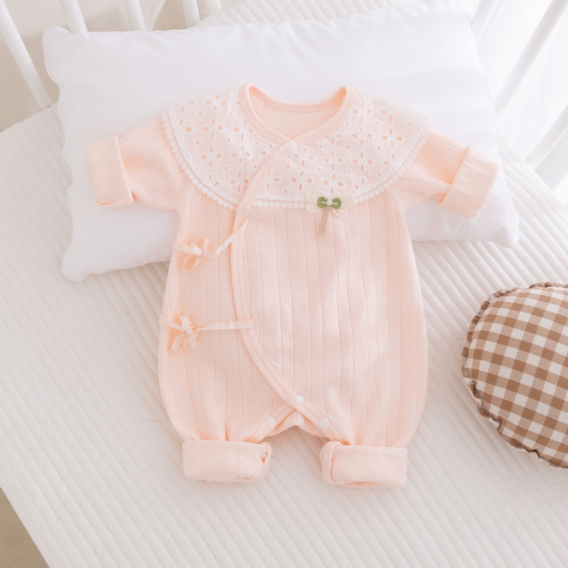 新生婴儿衣服春秋冬季纯棉无骨03月满月女宝宝连体衣哈衣外穿a类