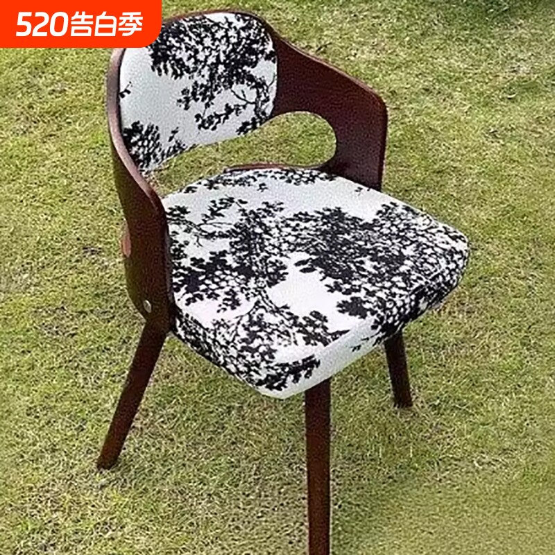 实木家用可旋转电脑椅学生书桌椅简约小型小巧写字椅靠背餐椅椅