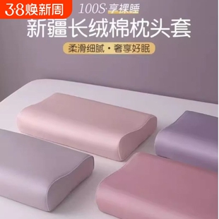 100s长绒棉乳胶枕套一对家用60x40cm纯棉记忆枕头套儿童30x50内胆