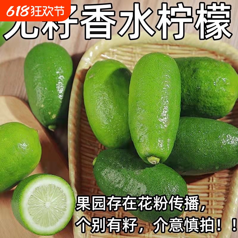 独立包装香水柠檬奶茶店专用海南青柠檬子弹头无籽新鲜果广东果园