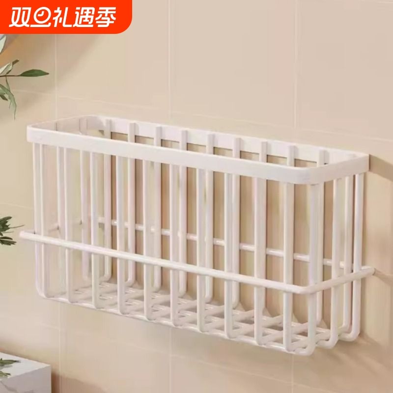 卫生间卷发棒收纳架洗漱台旁免打孔放吹风机直板夹多功能一体挂架